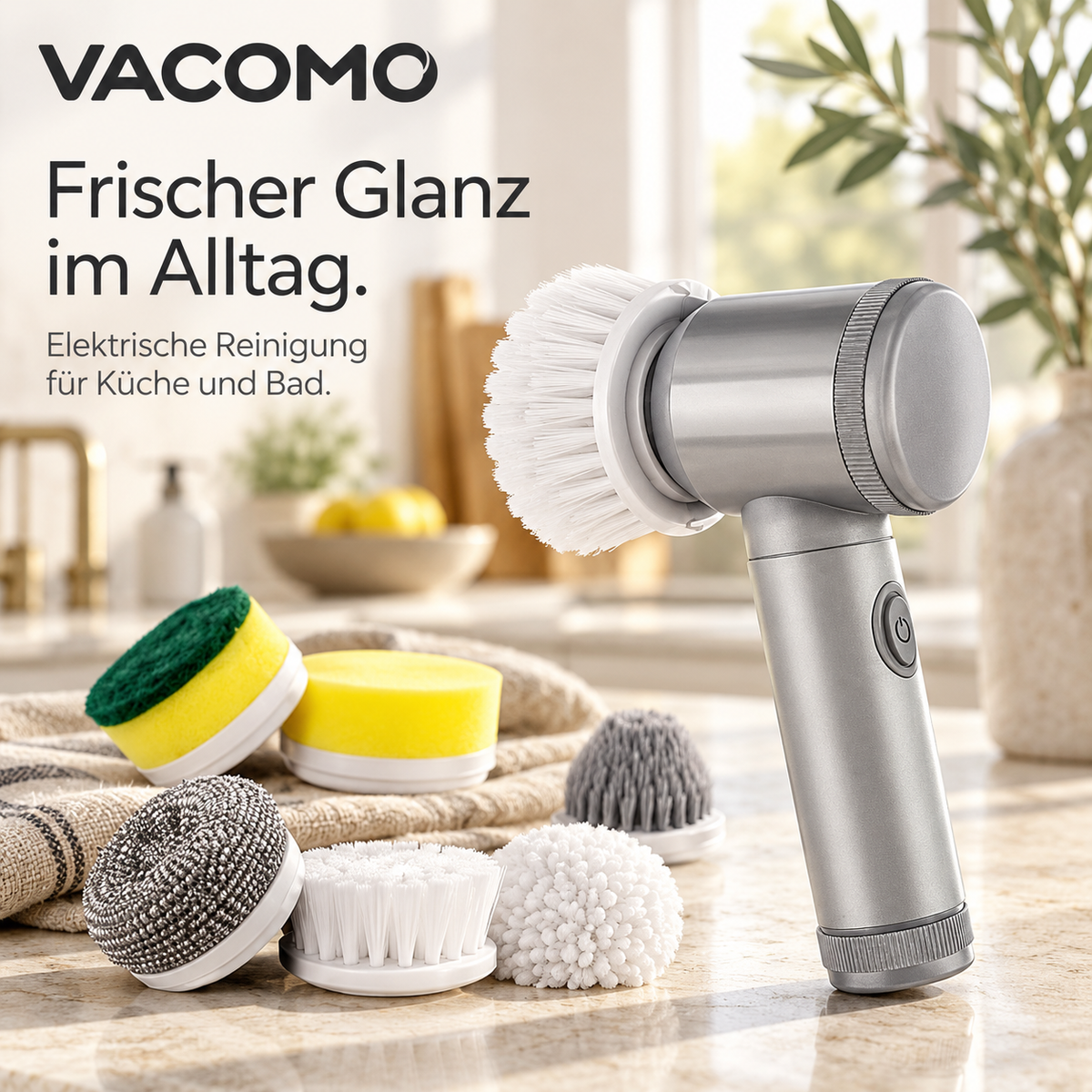 Vacomo Spin Mini – Elektrische Reinigungsbürste für Bad & Küche