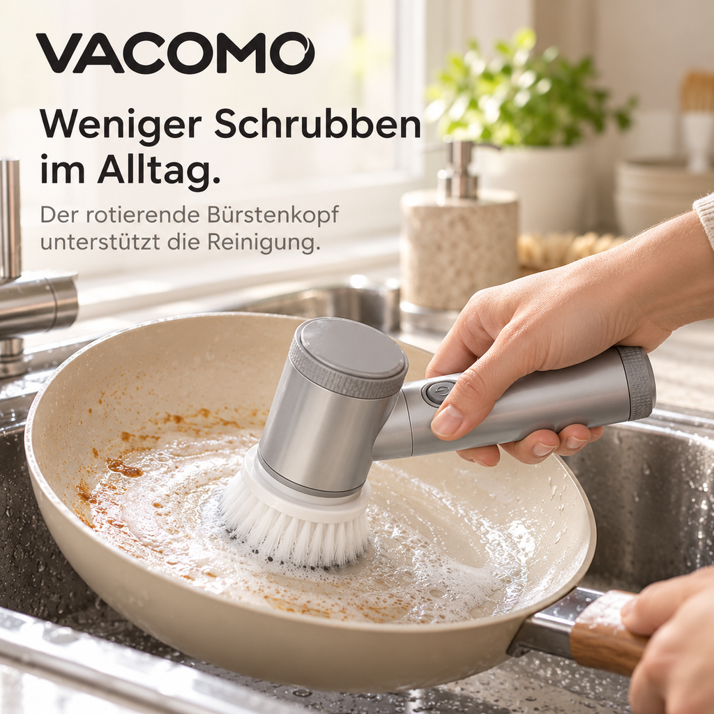 Vacomo Spin Mini – Elektrische Reinigungsbürste für Bad & Küche