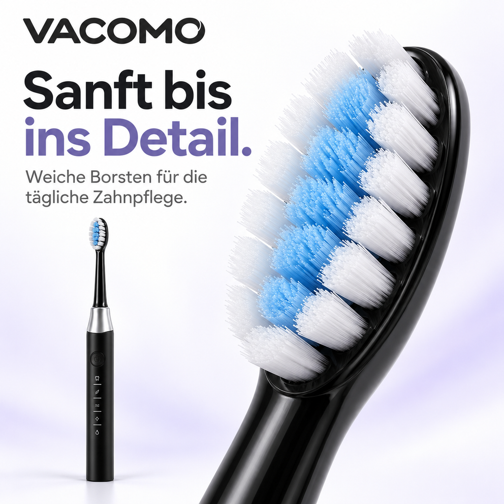 Vacomo Care One – Elektrische Zahnbürste mit 5 Reinigungsmodi