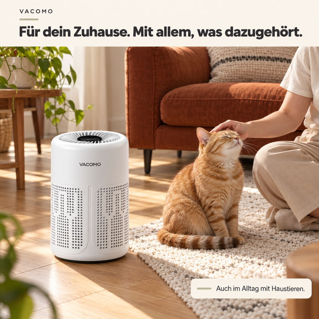 VACOMO Luftreiniger – Kompaktes Design für dein Zuhause