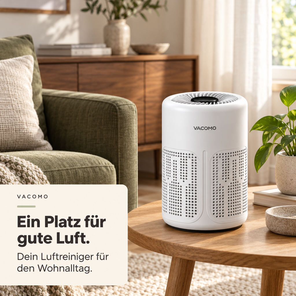 VACOMO Luftreiniger – Kompaktes Design für dein Zuhause