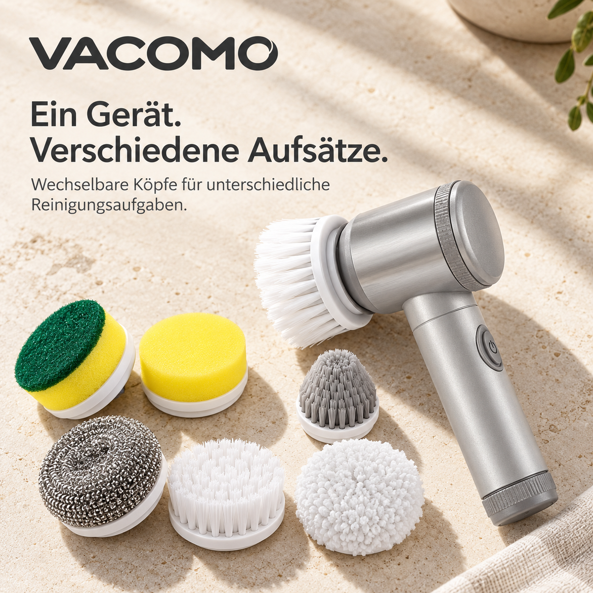 Vacomo Spin Mini – Elektrische Reinigungsbürste für Bad & Küche