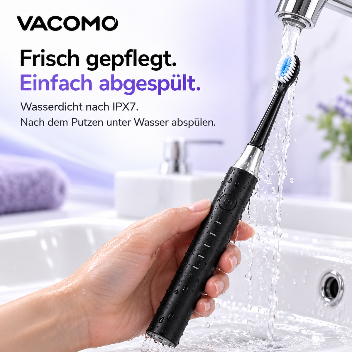 Vacomo Care One – Elektrische Zahnbürste mit 5 Reinigungsmodi