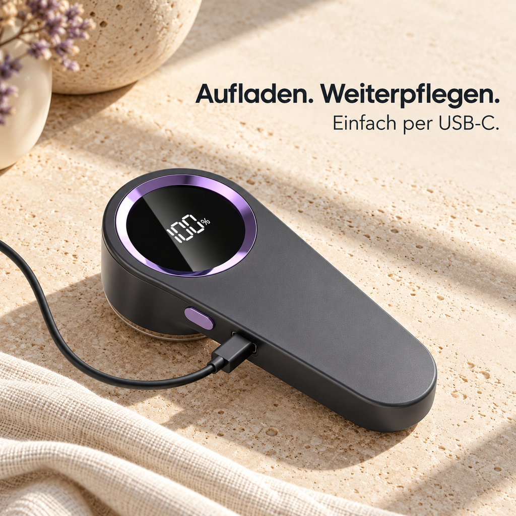 Elektrischer Premium-Fusselrasierer mit Digitaldisplay & USB-C