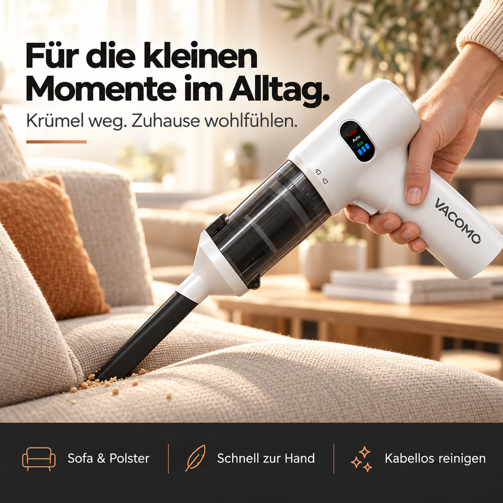Vacomo Air Pro – Handstaubsauger mit Zubehör-Set